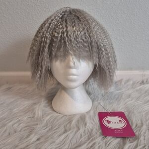 Blush Anime Style Zoey Short Crimped Wig In Silver Chrome
